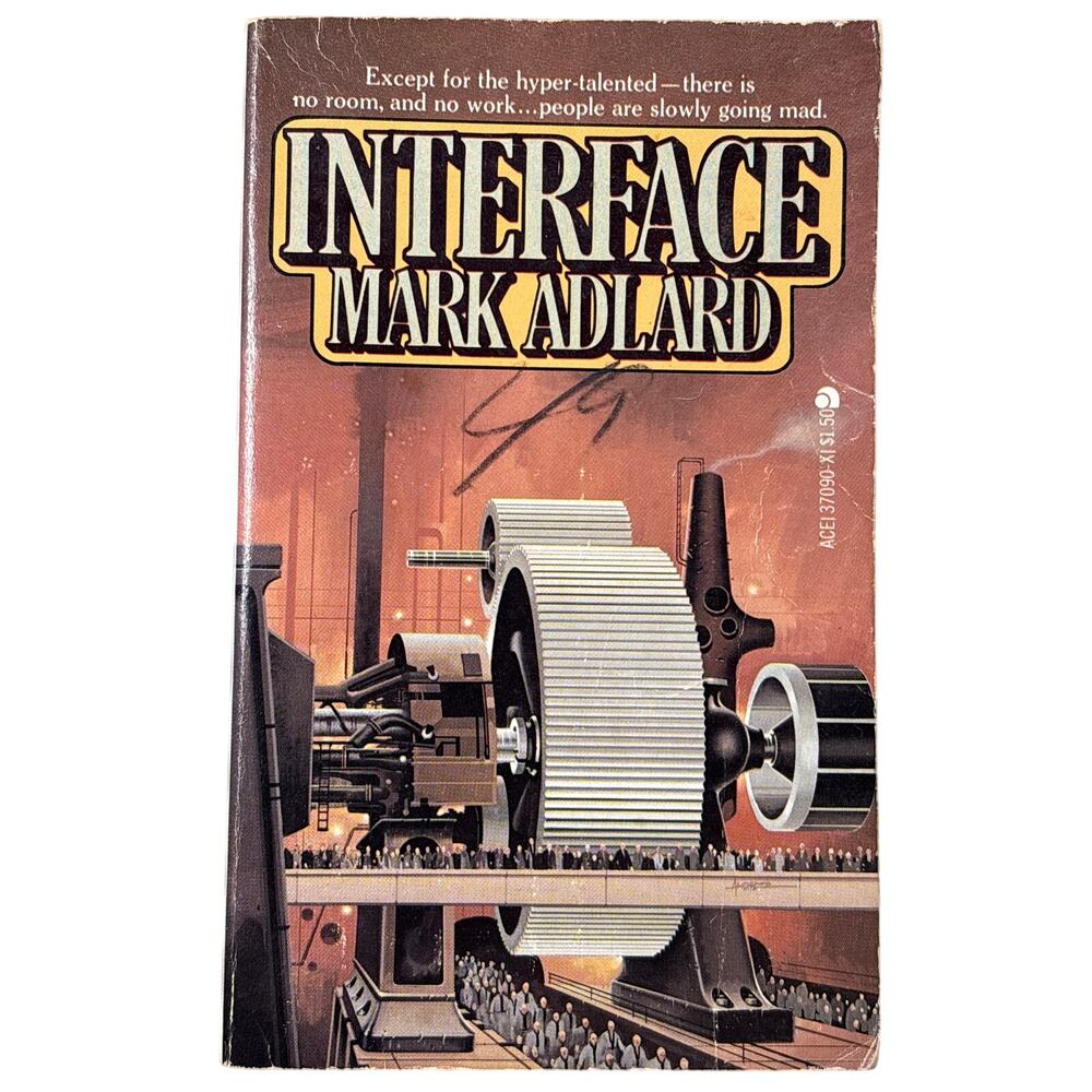 Vintage 1977 Interface novel by Mark Adlard Ace Science Fiction Book